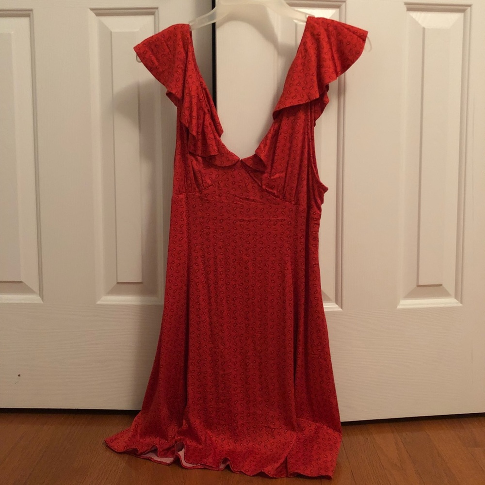 Urban Outfitters red paisley print dress